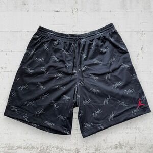 Nike Air Jordan 5 Mens Sz 3XL 10" Jumpman Flight Shorts Black AOP AJ0444-010